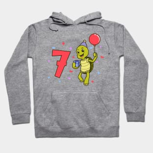 I am 7 with turtle - kids birthday 7 years old Hoodie